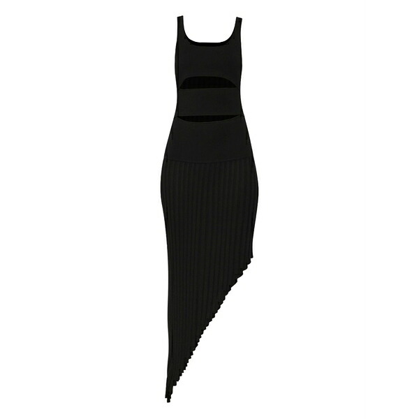 クリストファーエスバー レディース ワンピース トップス Slashed asymmetric dress Black｜asty