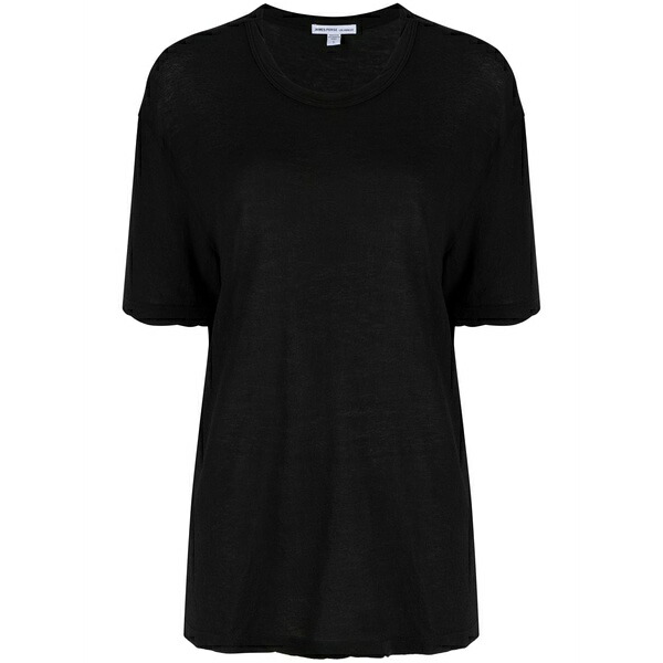 ジェームス 銭入れ レディース プルオーバー トップス Cotton-cr茫陋pe t-shirt Black