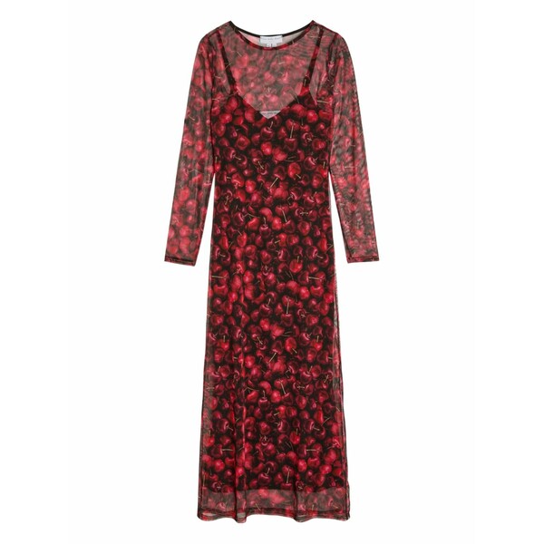 ネバーフリードレスド レディース ワンピース トップス Soho cherry-print midi dress Red｜asty