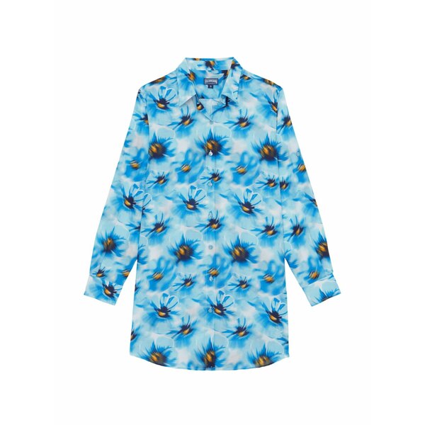 ヴィルブレクイン レディース ワンピース トップス Long-sleeves floral shirt mini dress Blue｜asty