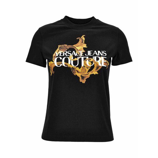 呼びりん探し回る レディース プルオーバー トップス Logo-print t-shirt Black
