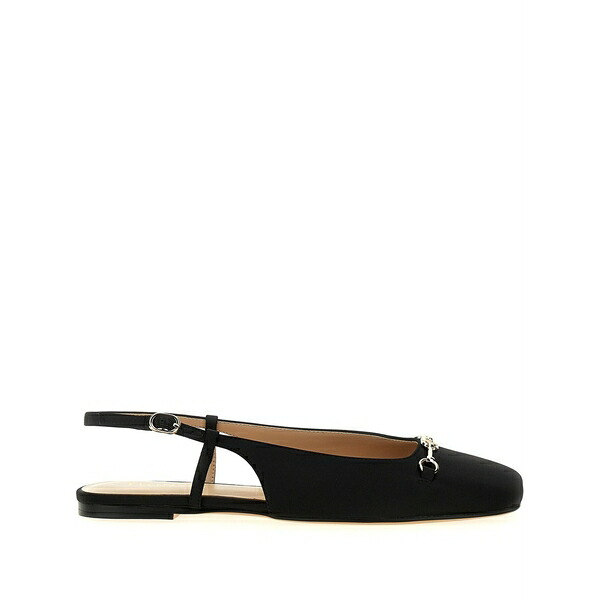 ツイン仕掛ける レディース パンプス シューズ Satin slingback flat pumps Black