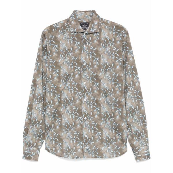オリアン メンズ プルオーバー トップス Floral print shirt Grey