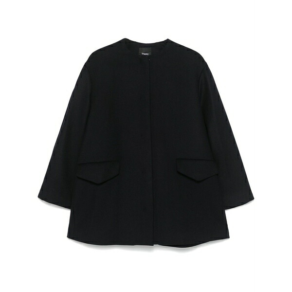 行動論理 レディース 厚地の外套 アウター Melton cape Blue