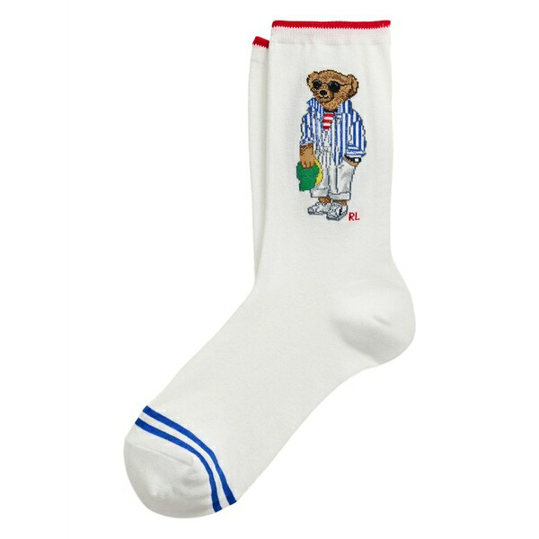 ラルフローレン レディース ソックス アンダーお召しもの Polo bear-motif socks White
