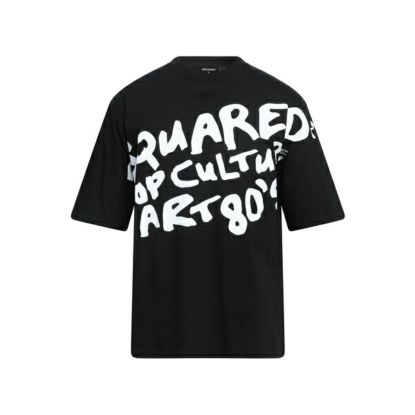 【貨物輸送無料】 ディースクエアード メンズ プルオーバー トップス T-shirts Black