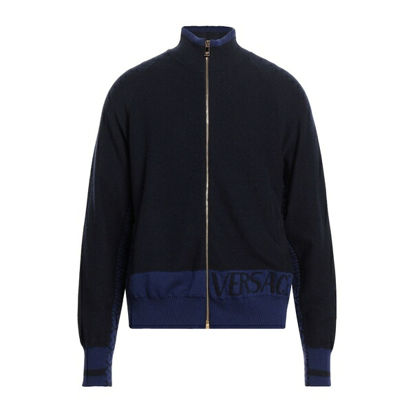 【貨物輸送無料】 ヴェルサーチ メンズ ジレー アウター Cardigans Blue