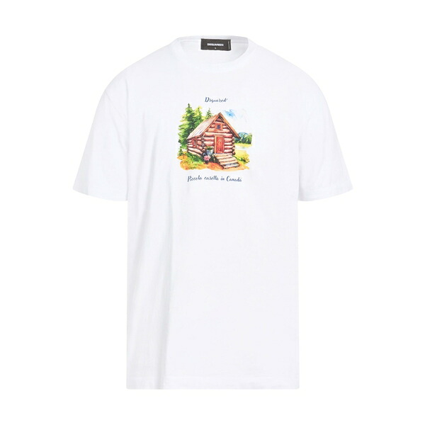 【送料無料】 ディースクエアード メンズ Tシャツ トップス T-shirts White｜asty
