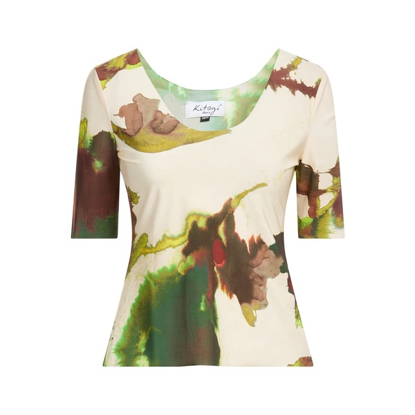 【送料無料】 キタジ レディース Tシャツ トップス Tops Beige|asty