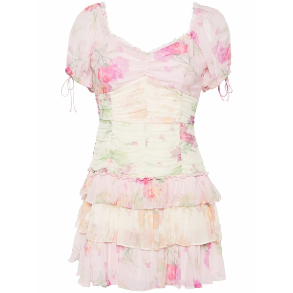 ラブスハックファンシー レディース 衣裳 トップス Jupe floral-print minidress  Pink