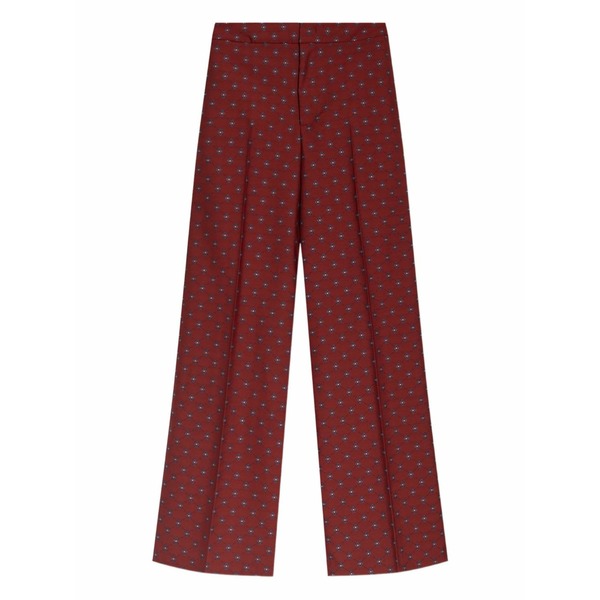 エトロ レディース カジュアルパンツ ボトムス Jacquard-pattern flared trousers Red｜asty