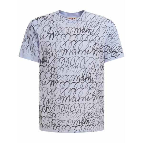 マルニ メンズ プルオーバー トップス Graphic-print cotton t-shirt  Blue