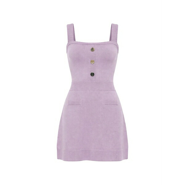 ビクターアンドロルフ レディース 衣裳 トップス Bejewelled-button knit dress Purple
