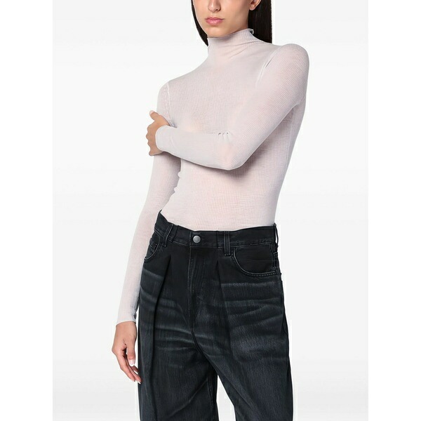 シックススリーナインセブン レディース 編み物\u0026ティーシャツ アウター Roll-neck ribbed sweater Neutrals