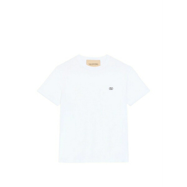 ヴァレンティノ ガラヴァーニ メンズ ティーシャツ トップス Logo embroidered t-shirt White
