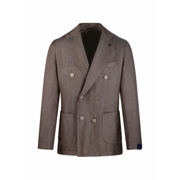 サンタニエロ メンズ 上衣＆上衣 アウター Double-breasted peak-lapels blazer Brown