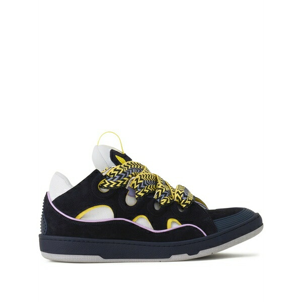 ランバン メンズ スニーカー シューズ Curb cut-out braided sneakers Blue