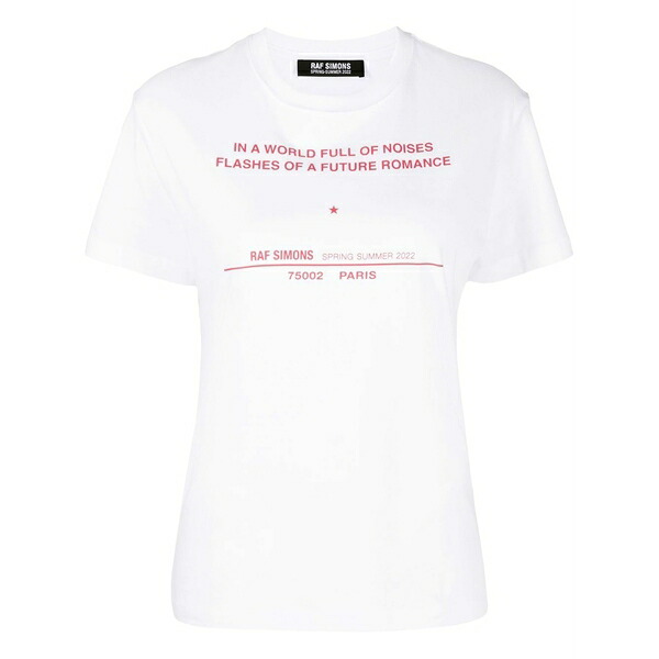 ラフ・シモンズ レディース ティーシャツ トップス Tour-print short-sleeve t-shirt White