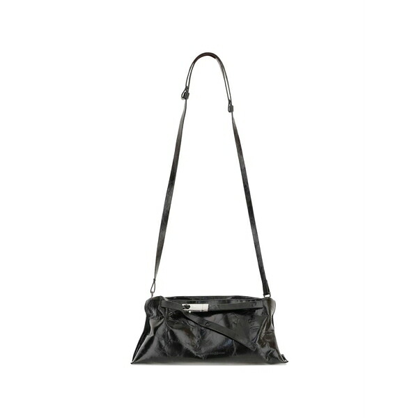 ベネデッタベルジッチーズ レディース ショルダーバッグ 御徒面子 Lauren glossy adjustable shoulder bag Black