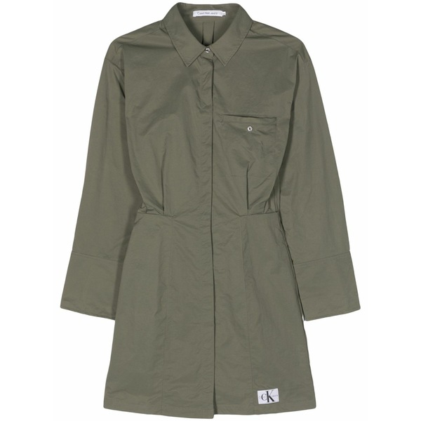 カルバンクライン レディース 衣裳 トップス Long-sleeve shirt dress Green