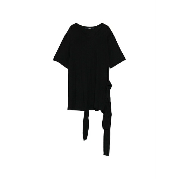 リミフー レディース プルオーバー トップス Asymmetric jersey t-shirt Black