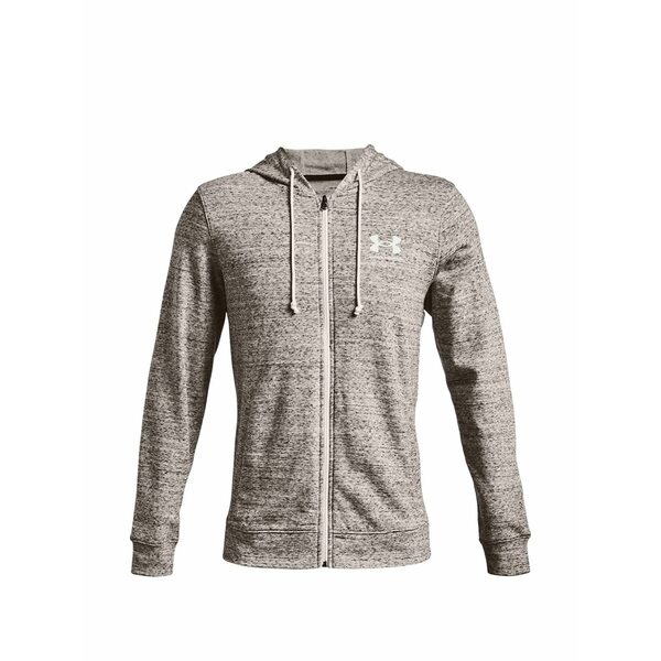 アンダーアーマー メンズ パーカー・スウェットシャツ アウター Rival terry lc fz marl-pattern zip-up hoodie Grey