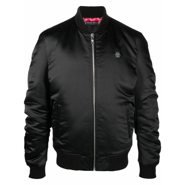 フィリップ飾り気の無い メンズ 上衣＆上衣 アウター Teddy bear print bomber jacket Black