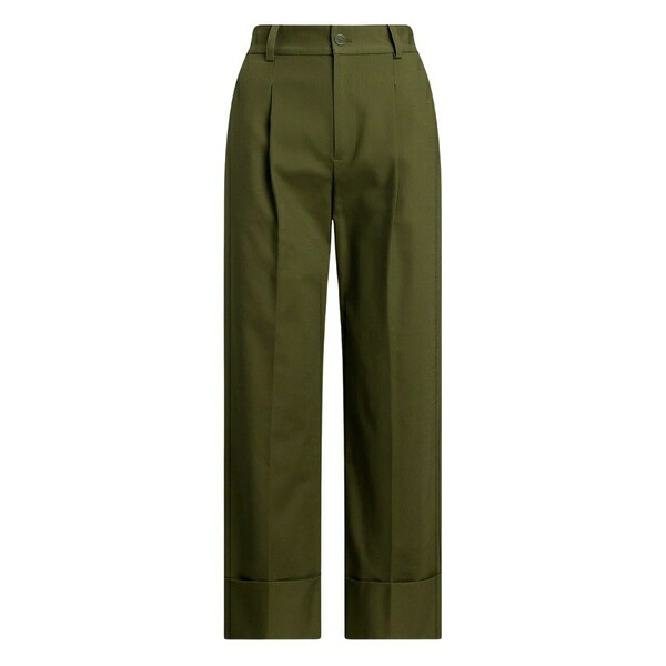 ラルフローレン レディース 心地よいズボン下 ボトムス Pleated high-waisted trousers Green