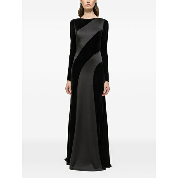 ニッサ レディース 衣裳 トップス Satin velvet maxi dress Black