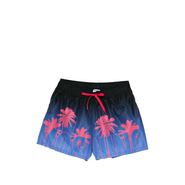 モスキーノ メンズ 心地よいズボン下 ボトムス Palm-tree graphic swim shorts Black