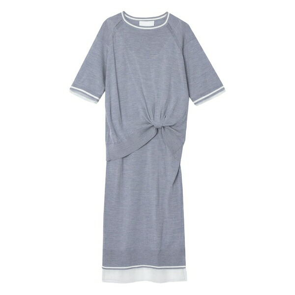 スリーワンフィリップリム レディース 衣裳 トップス Knot-detail merino MIDI dress Grey