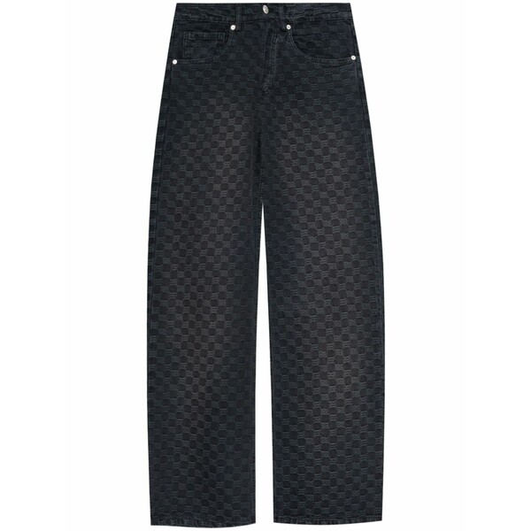 ミスビヘイブ レディース ジーンズズボン下 ボトムス Jacquard monogram jeans Black