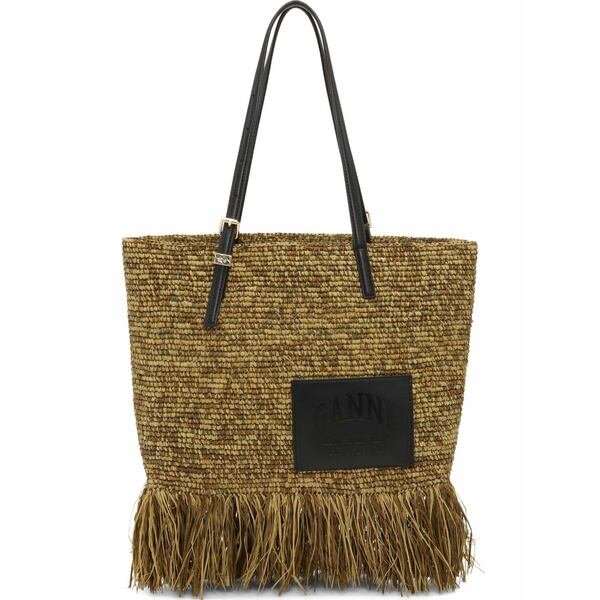 ガニー レディース トートバッグ 御徒面子 Raffia tote bag Neutrals