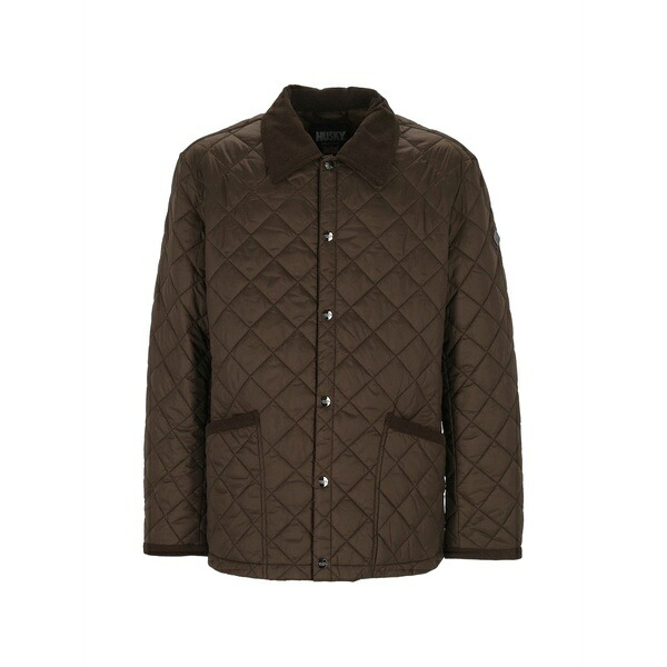 芙蓉足懸かり メンズ 上衣＆上衣 アウター Diamond-quilted corduroy-collar jacket Brown
