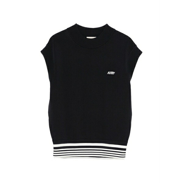 オートリー レディース カットソー トップス Stripe-detailed vest Blue