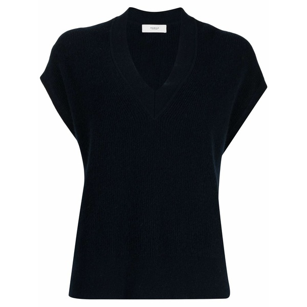 プリングル オブ スコットランド レディース 編み物\u0026プルオーバー アウター V-neck knitted vest  Blue
