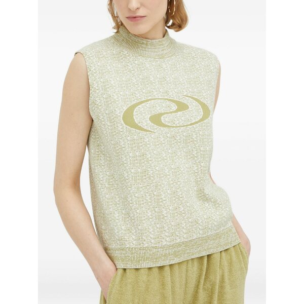 ルサム レディース 編み物\u0026プルオーバー アウター Logo-detailing knitted top Green