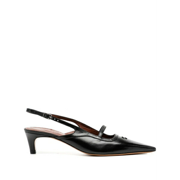 棲み家 狐狸 レディース パンプス シューズ Pointed-toe slingback pumps Black