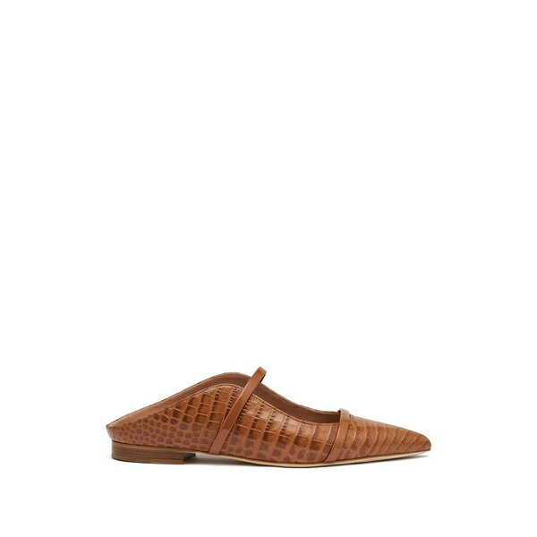 マローンスリアーズ レディース サンダル シューズ Maureen croc-embossed mules Brown