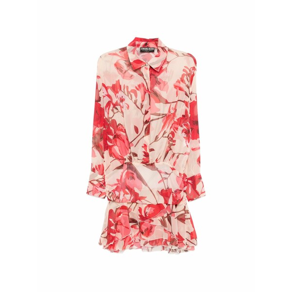 チアラ・ボニ・プティ・ローブ レディース 衣装 トップス Floral-detail ruffled mini dress Red