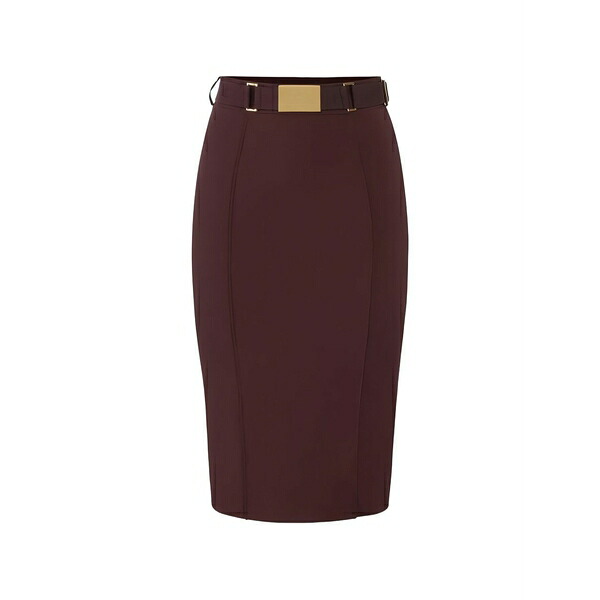 エリザベスフランキ レディース スコート ボトムス Midi belted pencil skirt Brown