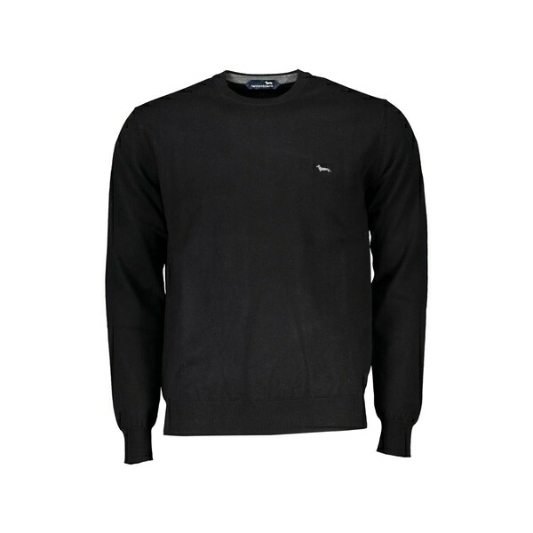 ハーモント \u0026 知恵袋 メンズ 編み物\u0026プルオーバー アウター Embroidered-logo crew-neck sweater Black