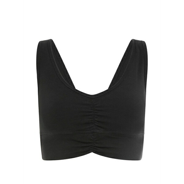 エレクトリックアンドサクラ色 レディース カットソー トップス Cropped top Black