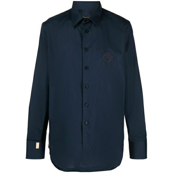 ビリオネア メンズ プルオーバー トップス Embroidered-motif long-sleeve shirt Blue
