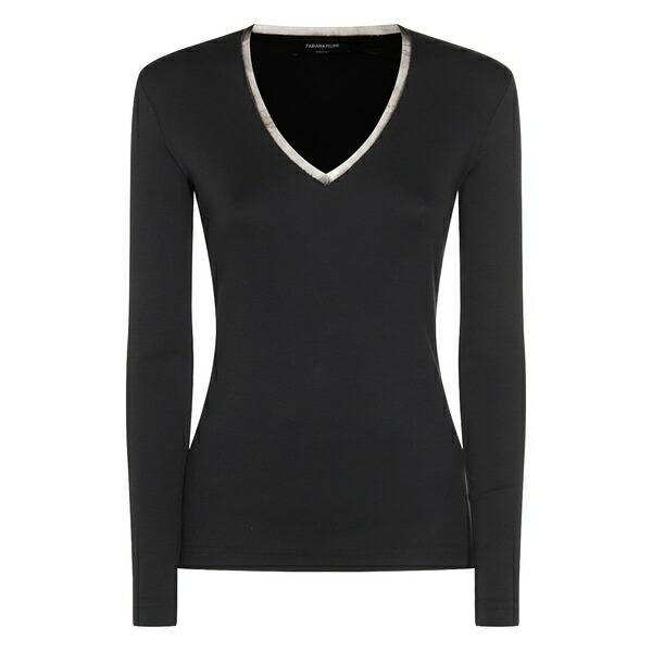ファビアナ フィリッピ レディース ティーシャツ トップス V-neck long-sleeve top Blue