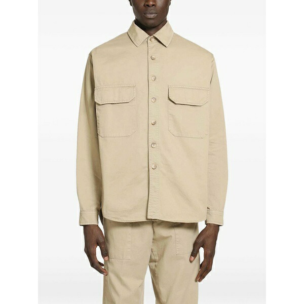 白いこと沙子 メンズ 上衣＆上衣 アウター Cotton shirt jacket Neutrals