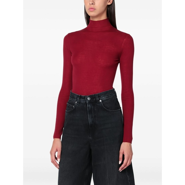 シックススリーナインセブン レディース 編み物\u0026ティーシャツ アウター Turtleneck sweater Red