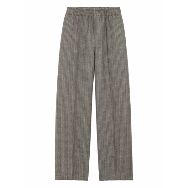 意中の女 メンズ 心地よいズボン下 ボトムス Herringbone elasticated wool trousers Grey