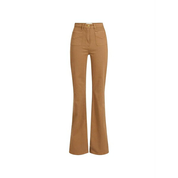 エリザベスフランキ レディース デニムパンツ ボトムス Flared jeans Brown|asty