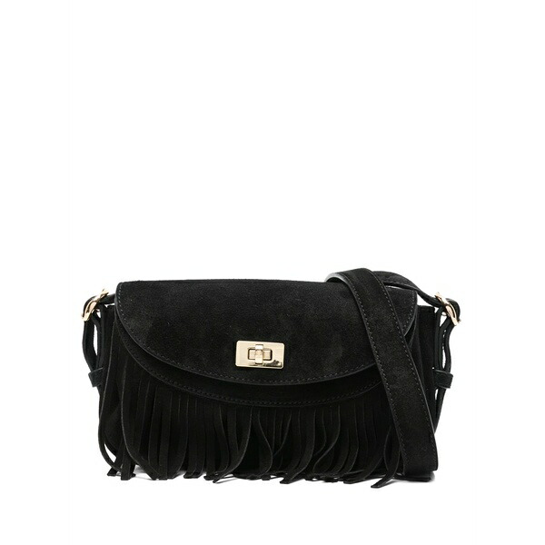 砂子ロ レディース ハンドバック 御徒面子 Mini fringed crossbody bag Black